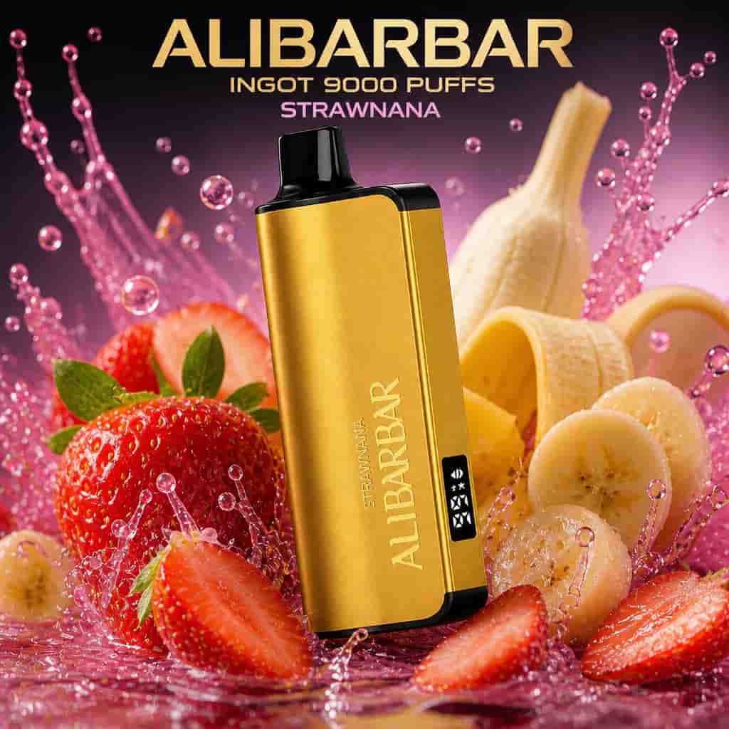 ALIBARBAR INGOT 9000 PUFFS-STRAWNANA